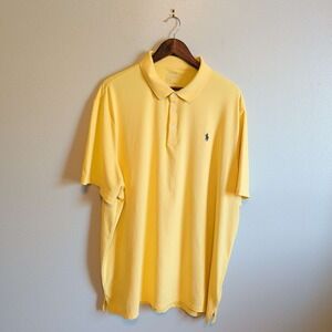 Polo Ralph Lauren Polo Mens XXL Yellow Performance Stretch Short Sleeve